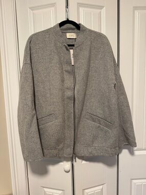 DISSH Silver Gray Wool Bomber Jacket